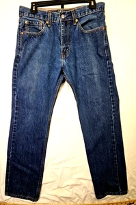 VINTAGE Levis 505 Mens 32x30 Blue Regular Fit Straight Leg - Picture 1 of 8