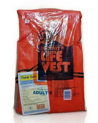 Kent Life Vest Vintage, USCG Approved, Buoyant, Adult Size 90 Lbs+, Orange New - Изображение 1 из 4