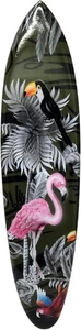 FLAMINGO PAPAGEI TUKAN Strandpapagei Happy Hour Hartholz Handarbeit AIRBRUSH KUNST - Bild 1 von 5