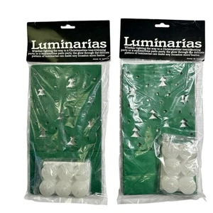 LUMINARI di Natale - Verde con Alberi di Natale - 2 Confezioni da 6 - Candele da Tè - Foto 1 di 6