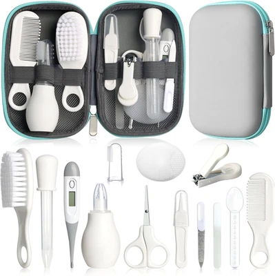 Kit de higiene para bebês, conjunto de cuidados de segurança infantil com escova de cabelo, cortador de unhas, aspira nasal - Imagem 1 de 4