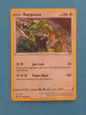 Pokemon Sword & Shield Celebrations Rayquaza SWSH 029 Promo Card Black Star Holo - Image 1 of 4