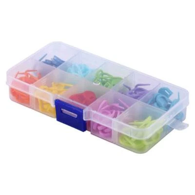 Locking Stitch Markers Colorful Plastic Knitting Counter Crochet Needle Clip - image 1 of 4