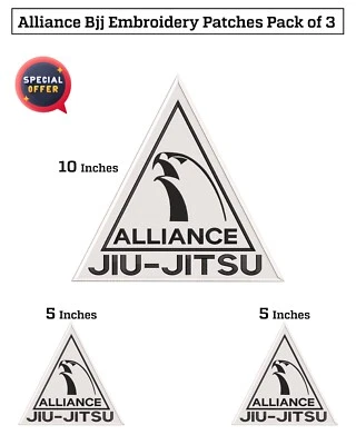 BJJ ALLIANCE Embroidery Patches BJJ Gi Patches BJJ Embroidery Patches Pack of 3 - Image 1 of 4