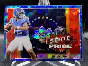 MATT CORRAL 2022 Leaf Draft Picks METAL STATE PRIDE BLUE CRACKED ICE #SP-MC1🔥🏈 - Picture 1 of 1