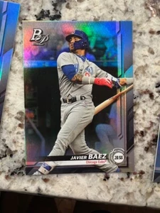 2019 BOWMAN PLATINUM SKY BLUE PARALLEL CARD CHICAGO CUBS JAVIER BAEZ #31 - Picture 1 of 1