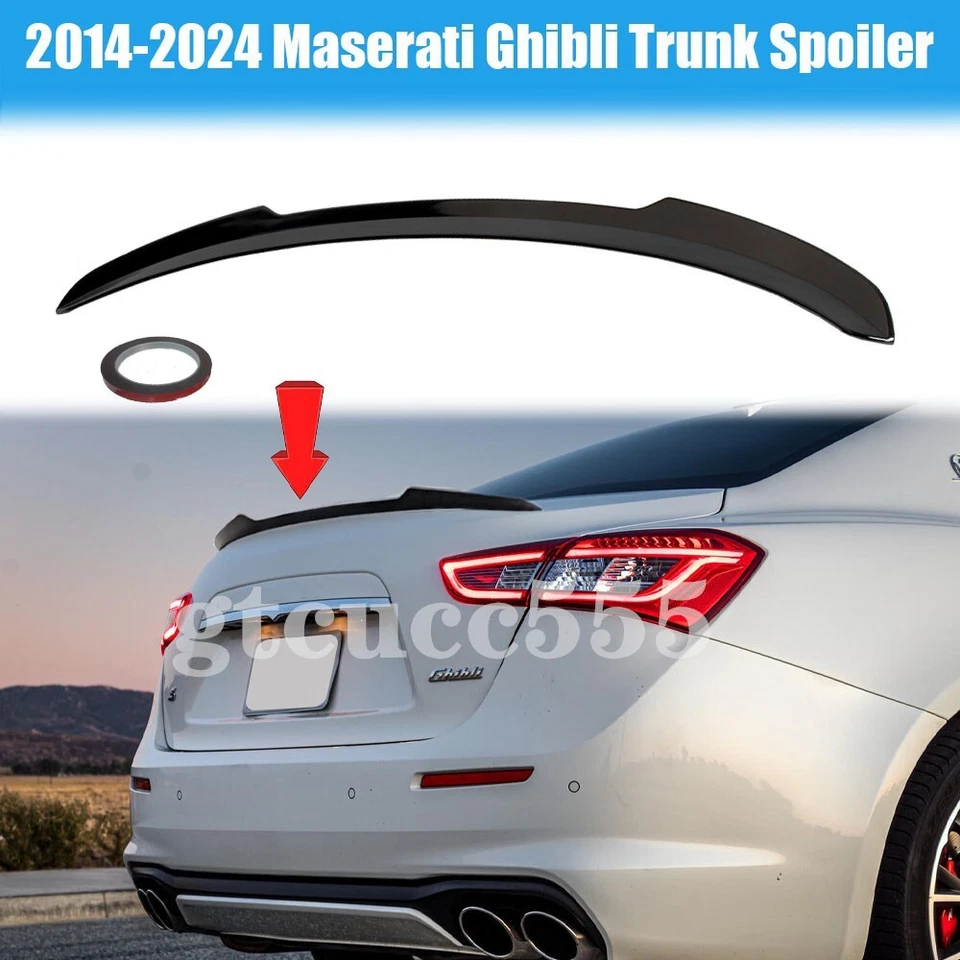 Painted Gloss Black Rear Trunk Spoiler Lip Wing For Maserati Ghibli 2014-2024 Foto 1 de 4