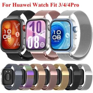 For Huawei Watch Fit 3/Fit 4/Fit 4Pro Repalcement Magnetic Mesh Metal Strap Band - Picture 1 of 52