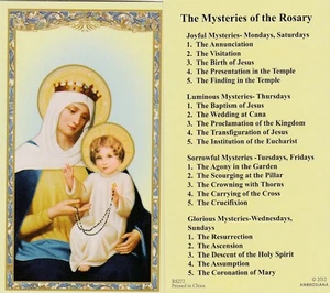 *Tarjeta Sagrada~"Los Misterios del Rosario" (Los 4 Misterios) (HC29-S2} - Imagen 1 de 1