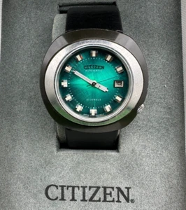 Jumbo CITIZEN Watch Vintage & Automatic Made In 70s Japan Baby-Blue Dial MINT - Picture 1 of 17