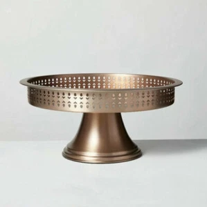 Hearth & Hand Magnolia Notched Metal Cake Stand Stainless Steel Copper Finish - Picture 1 of 7