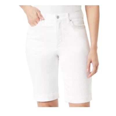 Gloria Vanderbilt Womens White High Rise Bermuda Amanda Jean Shorts Sz 8 New - Image 1 of 4
