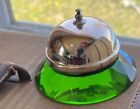 Vintage Luxury HOTEL Front Desk Counter Bell EMERALD GREEN Glass Base GATSBY Oz