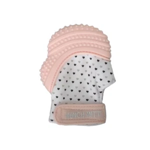 Malarkey Kids Munch Mitt Teether- Pastel Pink Hearts - Picture 1 of 4