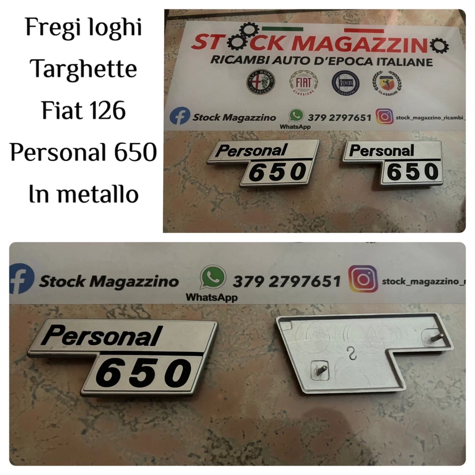 fregio logo badge targhetta fiat 126 personal 650 in metallo nuovo 1pz Foto 1 de 1