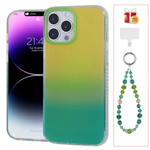 Waterproof Iphone Case With Strap Charm Gradient Color Design For iphone 15 14 - Picture 1 of 7