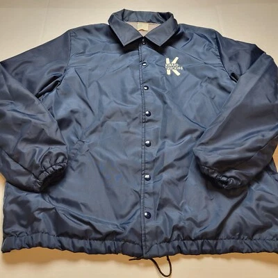 Vtg Kinard Trucking Jacket Mens XL Howe Snap Button Nylon Blue USA 80s V75 - Image 1 of 4