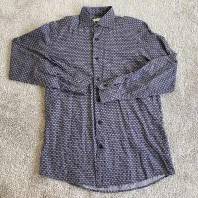 Ermenegildo Zegna Shirt Mens Small S Long Sleeve Button Up Blue Geometric - Image 1 of 4