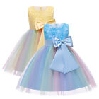 Kids Girls Floral Princess Bridesmaid Pageant Gown Birthday Party Wedding Dress
