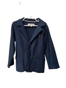Gentleman Farmer Navy Blue Horse Embroidered Blazer Jacket Boy's Sz 6 Cotton - Picture 1 of 7