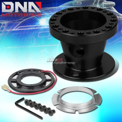 ADAPTADOR DE CUBO DE VOLANTE DE ALUMÍNIO COMPLETO PRETO PARA AE86 COROLLA SW20 MR2 MK 4 - Imagem 1 de 4