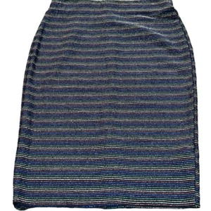 Beige by eci NWT Stretchy Striped Colorful Metallic Pencil Skirt Size Small - Picture 1 of 4
