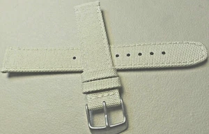 New Timex Originals Retro 18mm T2N222 Beige Nylon Watch Band Silver Tone Buckle  - Picture 1 of 7