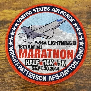 Air Force Marathon Patch 2014 F-35A Lightning II Militär Luftfahrt Flugzeug USAF - Bild 1 von 3