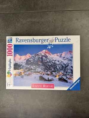Ravensburger beautiful mountains: snow village Puzzle - 1000pc - Image 1 of 3