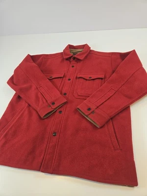 Filson Wool Lined Jac-Shirt Jacket Mens Medium Red Oak Snap Front Workwear Coat - Image 1 of 4