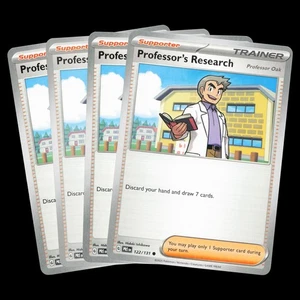 4x Professor's Research 122/131 Prismatic Evolutions Playset NM Pokemon TCG - Picture 1 of 3