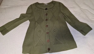 Christopher & Banks Grobstrick Baumwolle Strickjacke Pullover Damen Grün S Cottagecore - Bild 1 von 8
