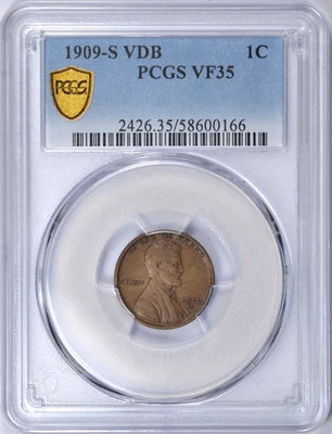 1909-S VDB LINCOLN CENT PCGS VF35 CRUSTY ORIGINAL KEY DATE - Image 1 of 3