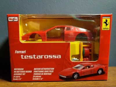Maisto Red Ferrari Testarossa Diecast Metal Motorized Model Kit 4.5" Scale New!  - Image 1 of 4