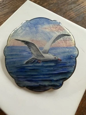 Spilla smaltata argento sterling Ole Olberg gabbiano norvegese vintage 2741 - Immagine 1 di 4