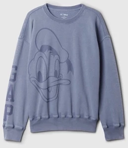 NWT Boys Girls Gap Kids Disney Sweater Logo Sweatshirt Donald Duck XL 12 $49.95 - Picture 1 of 3