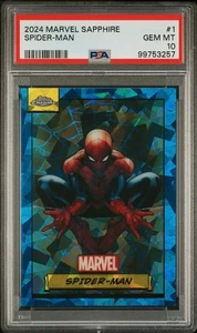 2024 Topps Chrome Marvel Sapphire Edition Spider-Man #1 PSA 10 POP 166 - Picture 1 of 2
