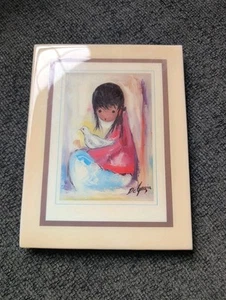 Ettore (Ted) DE GRAZIA Painted Art Tile Girl with A Bird 8”x 6” Wall Plaque Nati - Picture 1 of 6