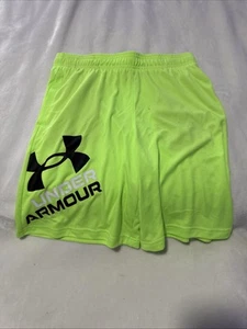 NWT Boy's Youth Large Under Armour Loose Neon Green Athletic Shorts $20 - Picture 1 of 9