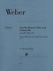 Weber Trio in G Minor Op 63 Piano Flute Cello Henle Urtext Sheet Music Book - Picture 1 of 1