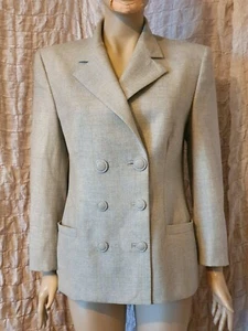 Vintage Gianni Versace Couture 100% wool double breasted  grey blazer size 44 - Picture 1 of 12