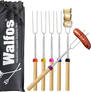 Teleskop Grillspieße Edelstahl Marshmallow 6-teiliges Set Stockbrot Stöcke ... - Bild 1 von 9