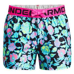 NWT Under Armour Girls Youth Play Up Print Shorts Multi Color Size YLG Large