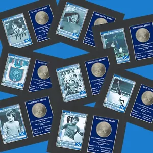 Rangers FC Barcelona Bears 1972 ECWC Mounted Card & Coin Metal Art Gift Set - Picture 1 of 10
