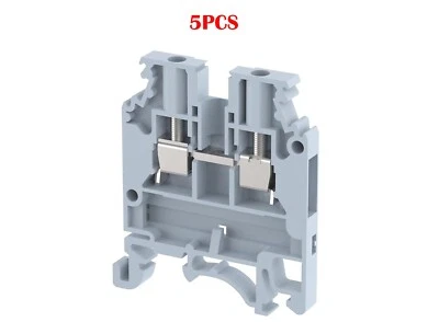 5PCS DIN Rail Terminal Blocks Elmex UL Screw Type 35mm KUT2.5N Gray - Image 1 of 2