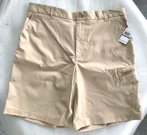PEBBLE BEACH  DRY - LUX PERFORMANCE  MENS  KHAKI  SHORTS  SIZE 34      C10 Cover