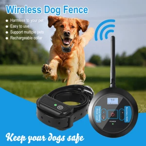 Combo de sistema de valla de contención eléctrica en tierra collar de entrenamiento remoto para perros - Imagen 1 de 20