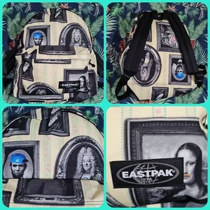 eastpak usa monalisa backpack bag all over print rucksack travel uni camping vgc - Picture 1 of 13