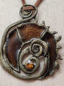 Artistic Handmade Amulet Pendant On Leather Cord Necklace Cosplay - Picture 1 of 8