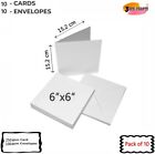 6x6" White Blank Cards & Envelopes Greeting for Loved ones (Pack of  10, 20, 50)